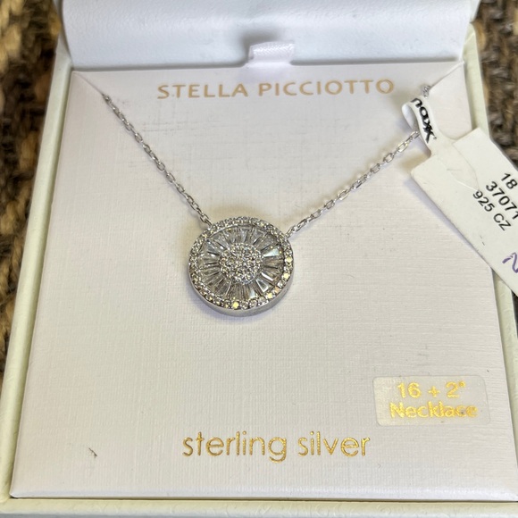 Stella Picciotto Jewelry - Stella Picciotto Sterling Silver CZ Round Halo Necklace - Silver